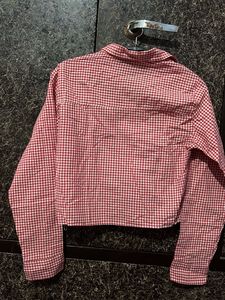 Red Gingham Cropped Shirt
