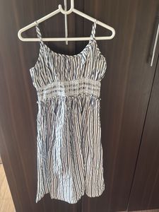 Striped Smocked Waist Mini Dress