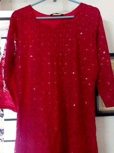 Women's Red Short Kurti