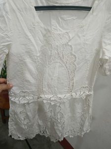 White Lace Detail Dress