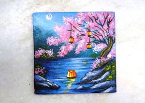 Mini Cherry Blossom Painting