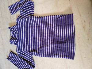 Striped High Neck Top