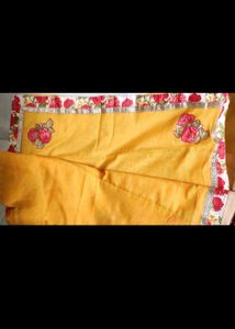 New trendy Yellow Flower printed saree