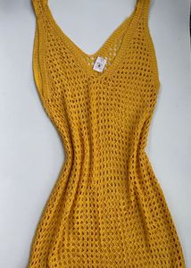 Yellow Crochet Maxi Dress  length- 56