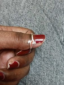 Elegant Silver Ring with Red Stones