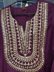 Embroidered Silk Kurta