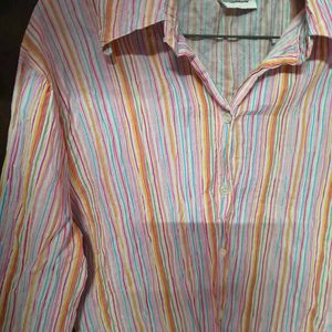 Striped Button-Up Top