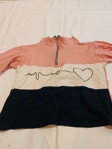Colorblock Zip Neck T-Shirt