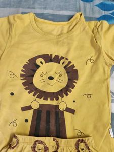 Cute Lion Print Pajama Set