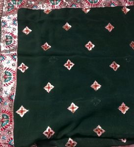 For Gergette Jumki Work  Saree New One Unused Good