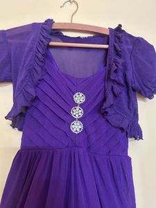 Elegant Purple Party Dress with Bolero