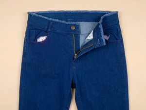 Blue Frayed Hem Denim Jeans
