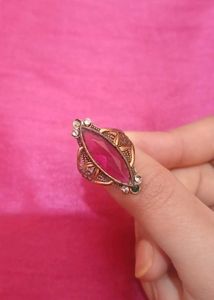 Vintage Marquise Cut Pink Stone Ring