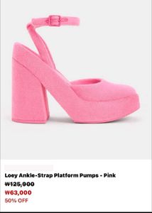 Charles Keith Hot Pink Terry Platform Heels