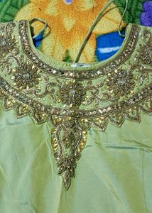 Elegant Green &amp; Gold Gown