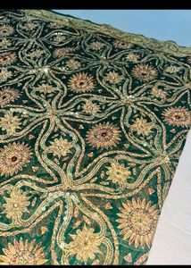 Stunning Emerald Green Embroidered Saree