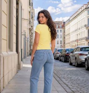 Cute Yellow Lace Trim Top