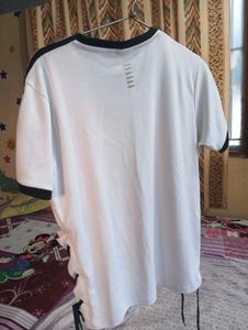 White T-Shirt with Black Accents