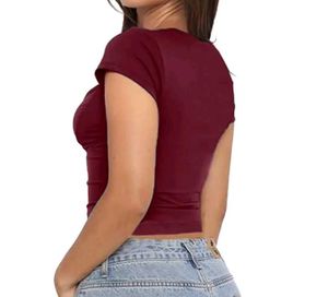 Burgundy Lace Trim Crop Top