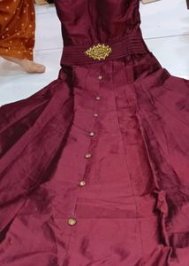 Dark Maroon Wedding Guest Gown