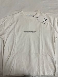 NWT ZARA White Slogan Tshirt