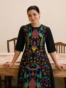 Elegant Black Printed Kurti