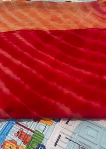 Vibrant Red & Orange Saree