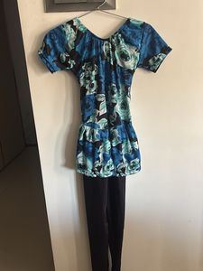 Blue Floral Print Swimsuit