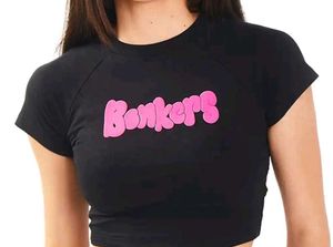 Bonkers Corner black graphic crop top