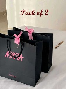 Set of 2 Nykaa Shopping  / Gift Bags with Ribbons