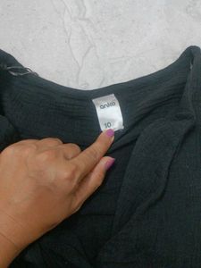 Black Button-Up Mini Dress