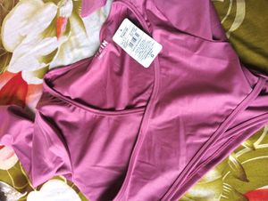 Chic Pink Long-Sleeve Crop Top &amp; Skirt Set