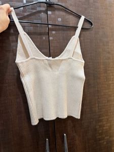Ribbed Knit Zipper Crop Top
