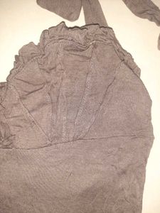 🤎 Rare Taupe Ruched Halter Neck Long Top