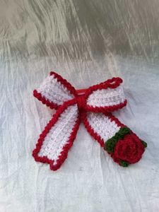Crocheted  Bow Hair Clip
