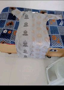 Elegant Grey Printed Kurta