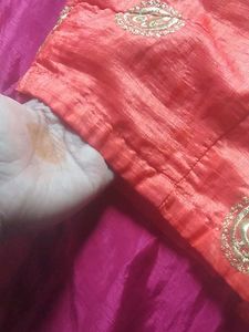 Embroidered Orange Blouse