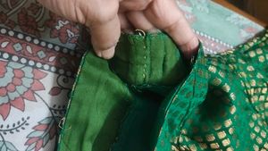 Elegant Green Brocade Blouse
