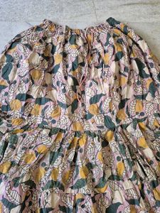 Boho Floral Print Tiered Midi Skirt