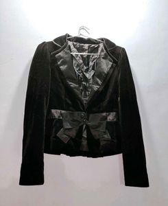 Velvet Bow Cute Blazer Women