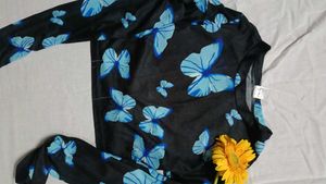 Butterfly Print Long Sleeve Top