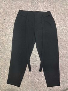 Black Formal Pants with Waist tie