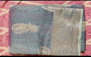 Elegant Blue Saree with Intricate Weaving