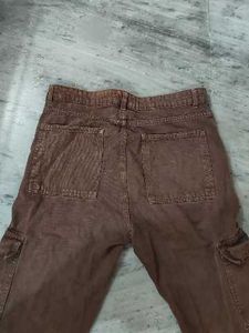 Zara Brown Baggy Cargo Pants