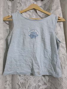 🦭Light Blue Shell Graphic Tank Top🦭