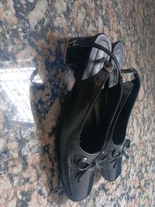 Black Patent Bow Heels