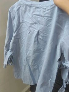 Light Blue Bell Sleeve Top