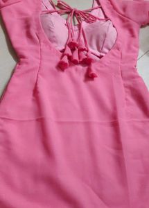 backless plain georgette bell sleeve padded kurti