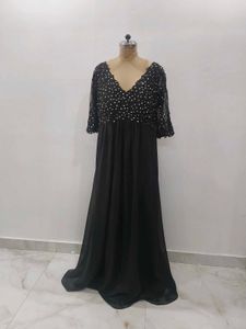 Elegant Black Evening Plus Size Gown