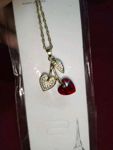 Sparkling Cherry Pendant Necklace